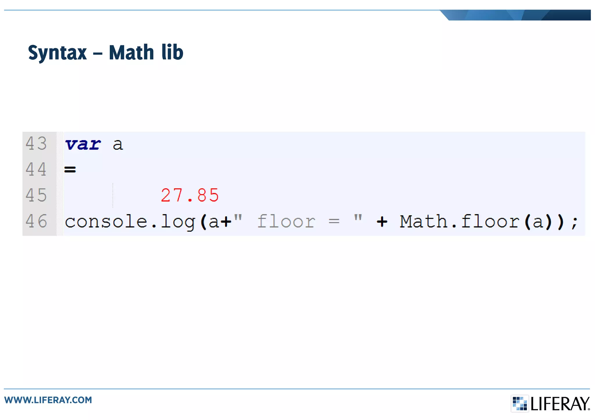 Syntax – Math lib
 