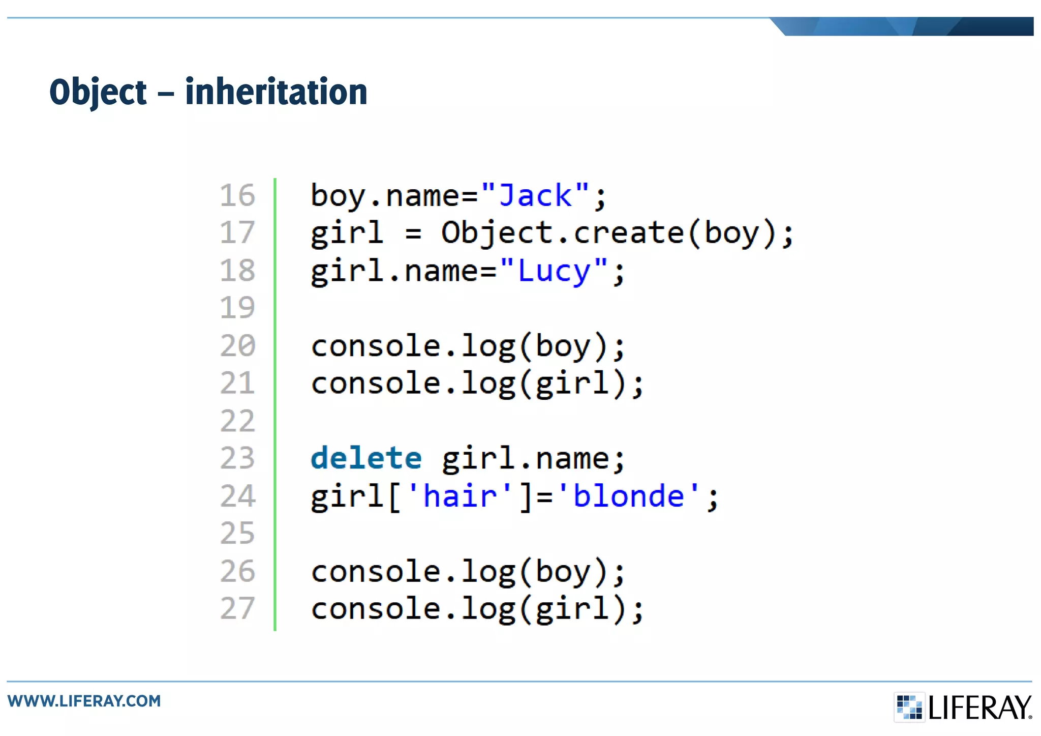 Object – inheritation
 