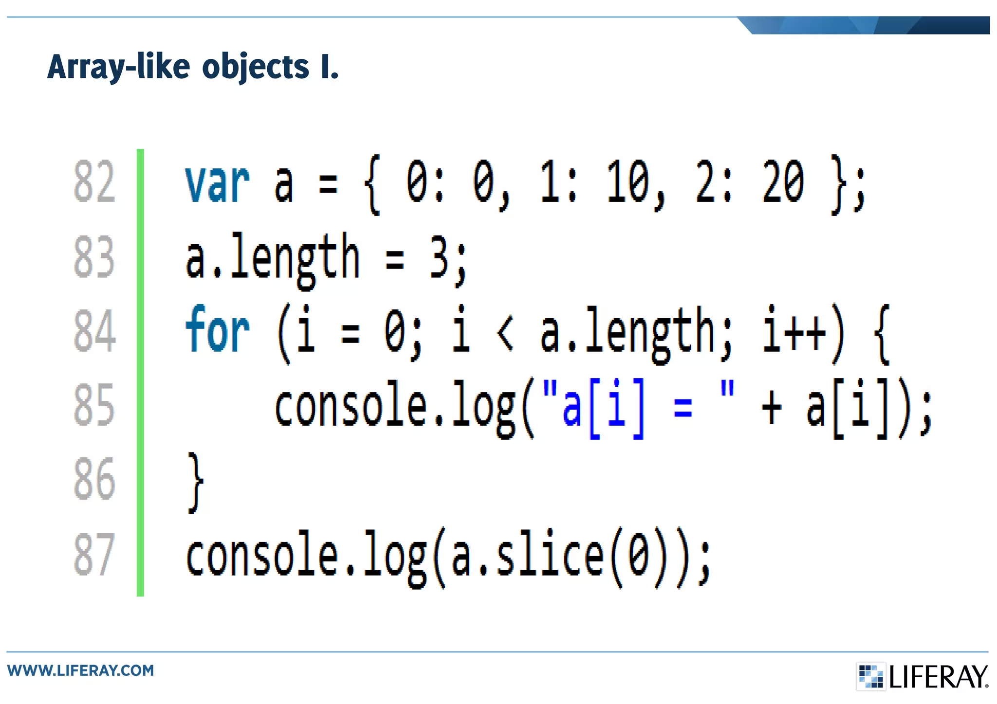 Array-like objects I.
 