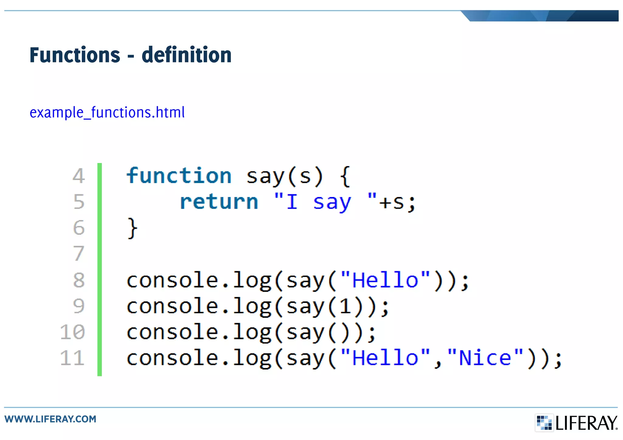 Functions - definition
example_functions.html
 