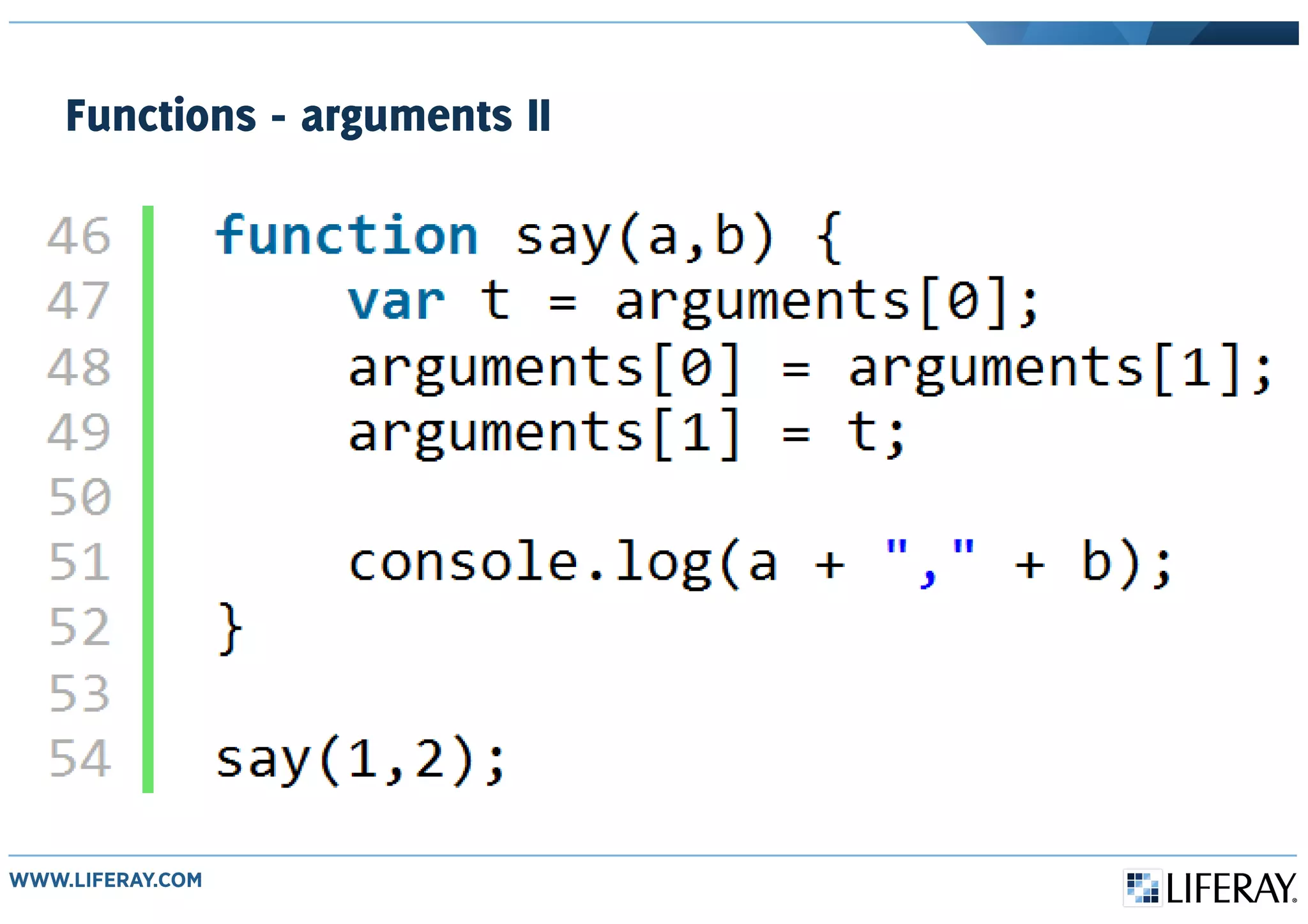 Functions - arguments II
 