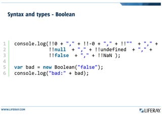Syntax and types - Boolean
 