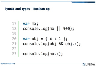 Syntax and types – Boolean op
 
