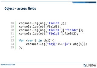 Object – access fields
 