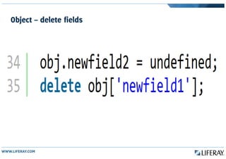 Object – delete fields
 