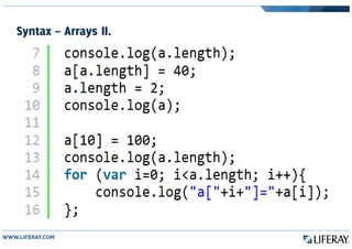 Syntax – Arrays II.
 