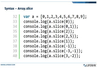 Syntax – Array.slice
 