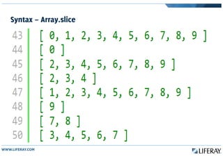 Syntax – Array.slice
 