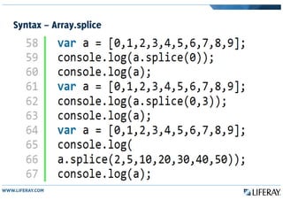 Syntax – Array.splice
 
