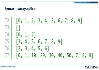 Syntax – Array.splice
 