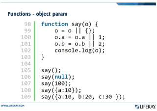 Functions - object param
 