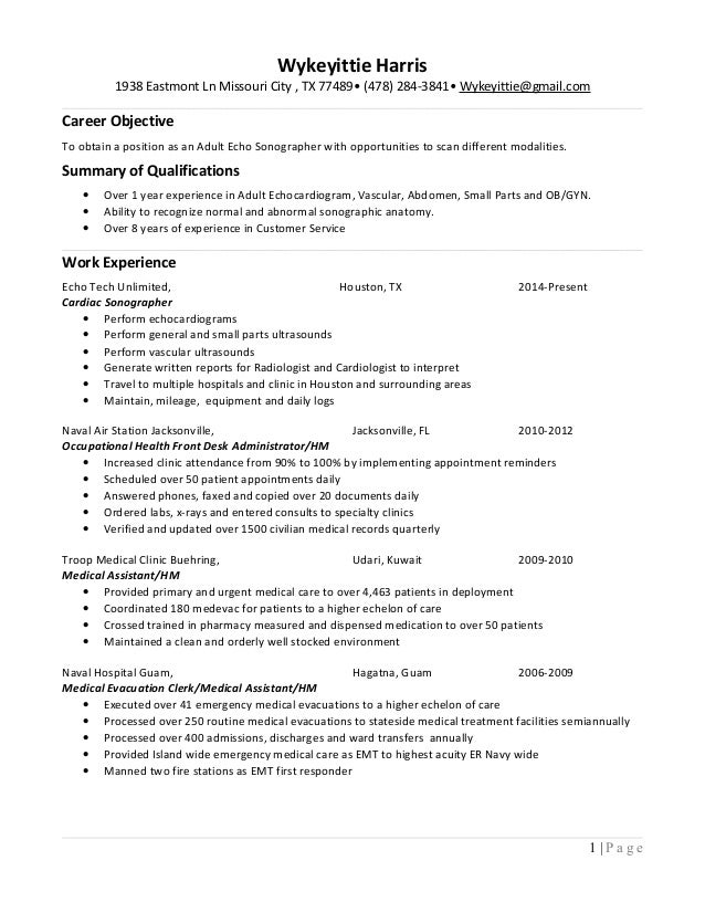 ultrasound resume 1 ultrasound resume