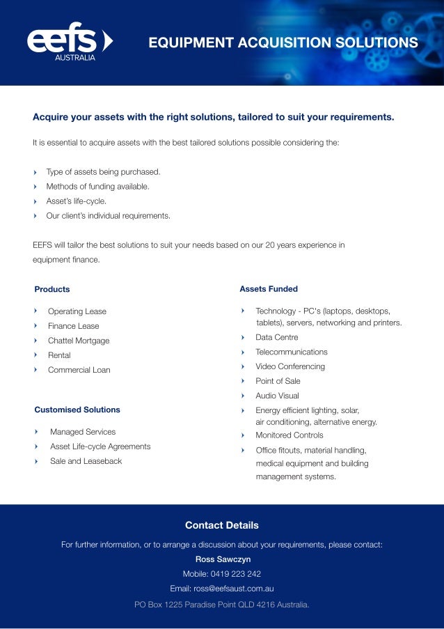 EQUIPMENT ACQUISITION SOLUTIONS 1215