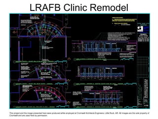 LRAFB Clinic Remodel
This project and the image presented here were produced while employed at Cromwell Architects Engineers, Little Rock, AR. All images are the sole property of
Cromwell and are used here by permission.
 