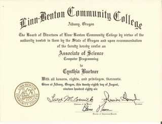 AS Computer Programming Degree Certificate