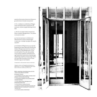 pseudo-technicznemu słownictwu klasyczne-
go modernizmu (estetyka maszynowa).

18. To, co wydaje się w architekturze Wittg...