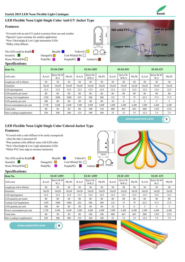 Enrich 2015 LED Neon Light Catalogue | PDF | Wearable Technology ...