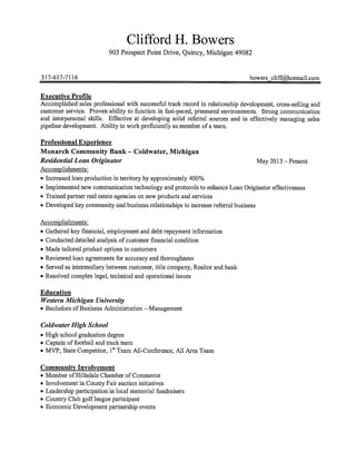 RESUME AND LETTERS OF REC.