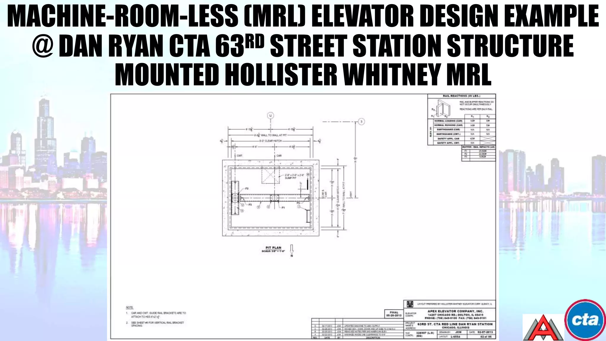 MACHINE-ROOM-LESS (MRL) ELEVATOR DESIGN to CTA ENGINEERING 19 JUNE 2014 ...