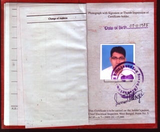 SUPERVISOR CERTIFICATE OF COMPETENCY