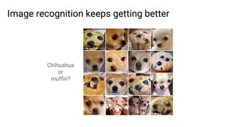 Image recognition keeps getting better
Chihuahua
or
muffin?
 