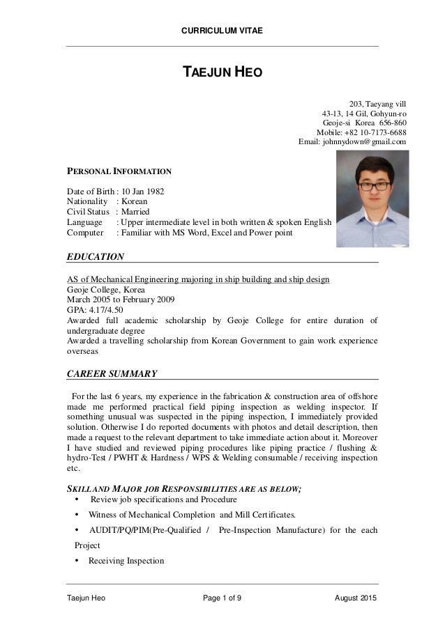 cv heo taejun