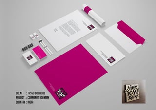 Client	 :	Tasso boutique
Project	 :	Corporate Identity
Country	:	India
 