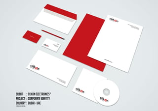 Client	 :	Clikon electronics*
Project	 :	Corporate Identity
Country	:	Dubai - UAE
*From our CCO’s portfolio.
 