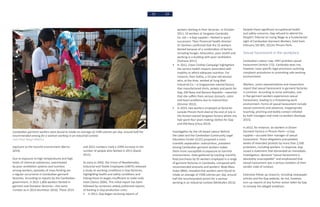 52 53
Cambodian garment workers were found to intake an average of 1598 calories per day, around half the
recommended among for a woman working in an industrial context.
Asia Floor Wage Alliance
exposure to the harmful environment (Barria
2014).
Due to exposure to high temperatures and high
levels of chemical substances, exacerbated
by poor ventilation systems and nutrition
among workers, episodes of mass fainting are
a regular occurrence in Cambodian garment
factories. According to reports by the Cambodian
government, in 2015 1,806 workers fainted in
garment and footwear factories—the same
number as in 2014 (Kunthear 2016). These 2014
and 2015 numbers mark a 109% increase in the
number of people who fainted in 2013 (David
2015).
As early as 2002, the Union of Needletrades,
Industrial and Textile Employees (UNITE) released
a study on working conditions in Gap factories,
highlighting health and safety conditions and
linking these to wages insufficient to make ends
meet (Vance 2006). This initial report has been
followed by numerous widely publicised reports,
of fainting in Gap production units:
•	 In 2011, Gap began receiving reports of
workers fainting in their factories. In October
2011, 32 workers at Sangwoo Cambodia
Co. Ltd.—a Gap supplier—fainted in quick
succession. Then Provincial health director
Or Vanthen confirmed that the 32 workers
fainted because of a combination of factors
including hunger, exhaustion, poor health and
working in a building with poor ventilation
(Yuthana 2011).
•	 In 2012, Clean Clothes Campaign highlighted
the serious health impacts associated with
inability to afford adequate nutrition. For
instance, Rom Sokha, a 33-year old woman
who, at the time, worked at Yung Wah
Industrial Co.—a Singaporean-owned factory
that manufactured shirts, jackets and pants for
Gap, Old Navy and Banana Republic—reported
that she suffers from serious stomach, colon
and heart problems due to malnutrition
(Zimmer 2012).
•	 In 2014, two workers employed at factories
outside Phnom Penh died at the end of July in
the Korean-owned Sangwoo factory where she
had spent four years making clothes for Gap
and Old Navy (Chua 2014).
Investigation by the UK-based Labour Behind
the Label and the Cambodian Community Legal
Education Center (CLEC) proposed a more
scientific explanation: malnutrition, prevalent
among Cambodian garment workers makes
them more susceptible to exposure to harmful
environments. Data gathered by tracking monthly
food purchases by 95 workers employed in a range
of garment factories in Cambodia, compared with
recommended amounts and workers’ Body Mass
Index (BMI), revealed that workers were found to
intake an average of 1598 calories per day, around
half the recommended amont for a woman
working in an industrial context (McMullen 2013).
Despite these significant occupational health
and safety concerns, Gap refused to attend the
People’s Tribunal on Living Wage as a fundamental
right of Cambodian Garment Workers, held from
February 5th-8th, 2012in Phnom Penh.
Sexual harassment in the workplace
Cambodia’s Labour Law, 1997 prohibits sexual
harassment (Article 172). Cambodia does not,
however, have specific legal provisions outlining
complaint procedures or promoting safe working
environments.
Workers, union representatives and researchers
report that sexual harassment in garment factories
is common. According to some estimates, one
in five garment workers experiences sexual
harassment, leading to a threatening work
environment. Forms of sexual harassment include
sexual comments and advances, inappropriate
touching, pinching and bodily contact initiated
by both managers and male co-workers (Kashyap
2015).
In 2012, for instance, six workers in Ocean
Garment Factory in Phnom Penh—a Gap
supplier—accused their manager of sexual
harassment. These allegations precipitated
weeks of extended protests by more than 2,500
protestors, including workers. In response, Gap
issued a statement that demanded an immediate
investigation, declared “sexual harassment is
absolutely unacceptable” and emphasized that
sexual harassment was a serious violation of their
vendor code of conduct.
Extensive follow up research, including newspaper
articles and the Gap website, do not, however
turn up reports of any further action taken by Gap
to remedy the alleged violations.
 