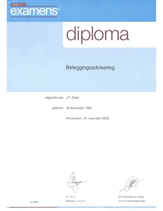 Diploma Beleggingsadvisering