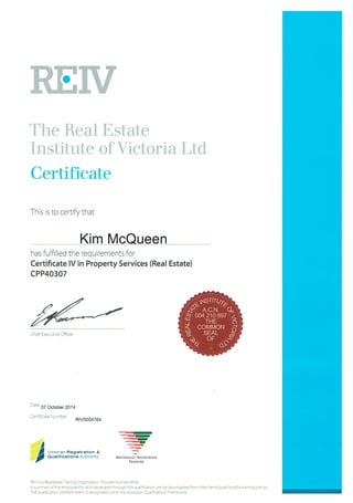CERT IV Certificate
