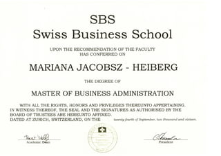 MBA-Master Degree in Business Administration(Certificate)