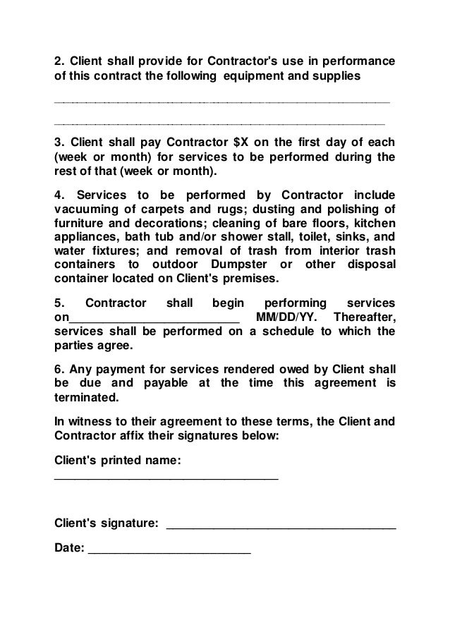 Stephina Cleaning Contract