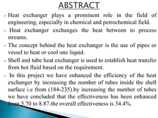 REDESIGN OF SHELL AND TUBE HEAT EXCHANGER 1 | PPTX