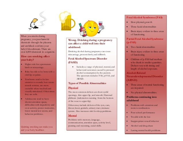 Brochure- smoking and drinking during pregnancy