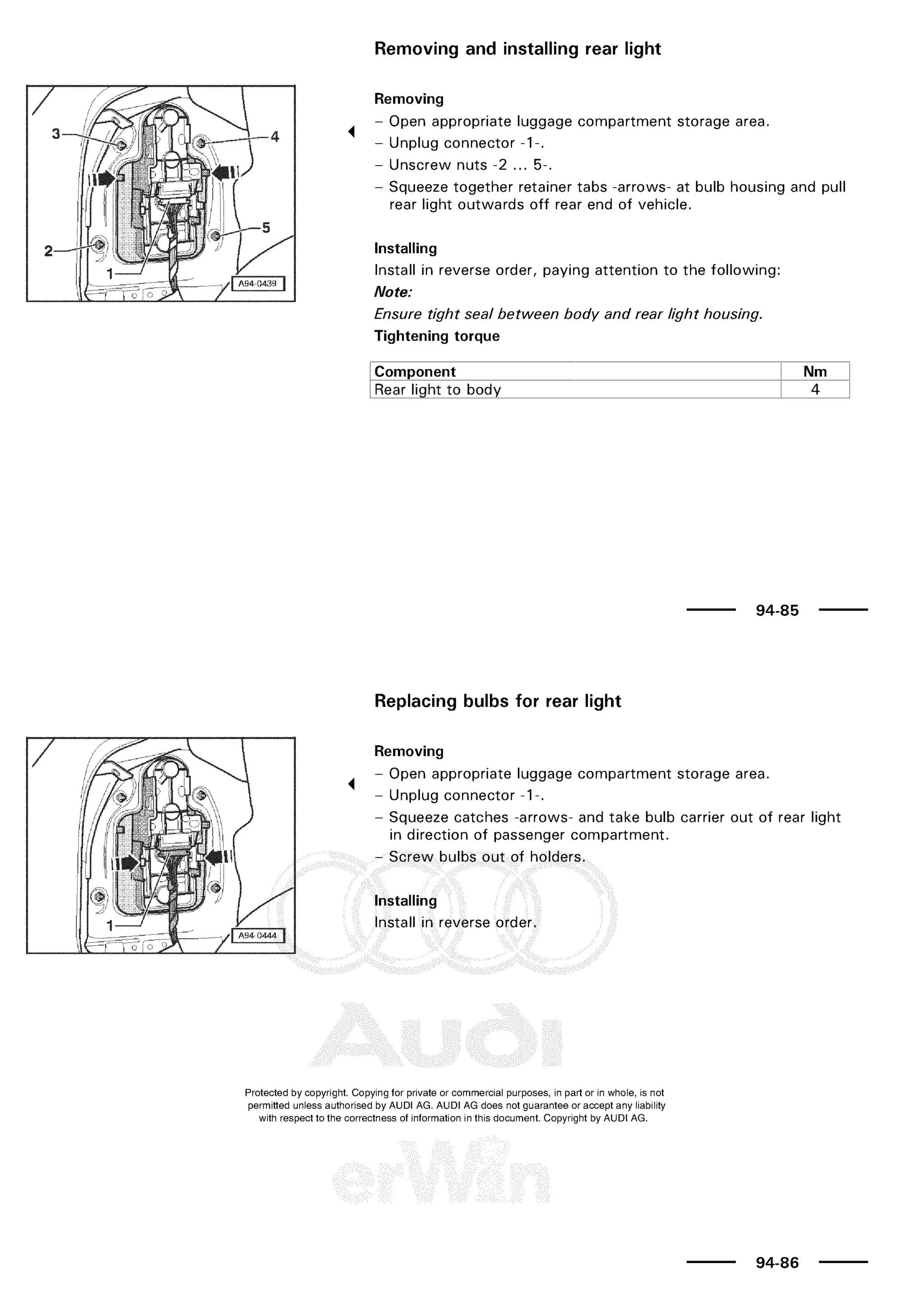 A3 electrical AUDI A3 1997 2000 1.8 20V 4ADR
