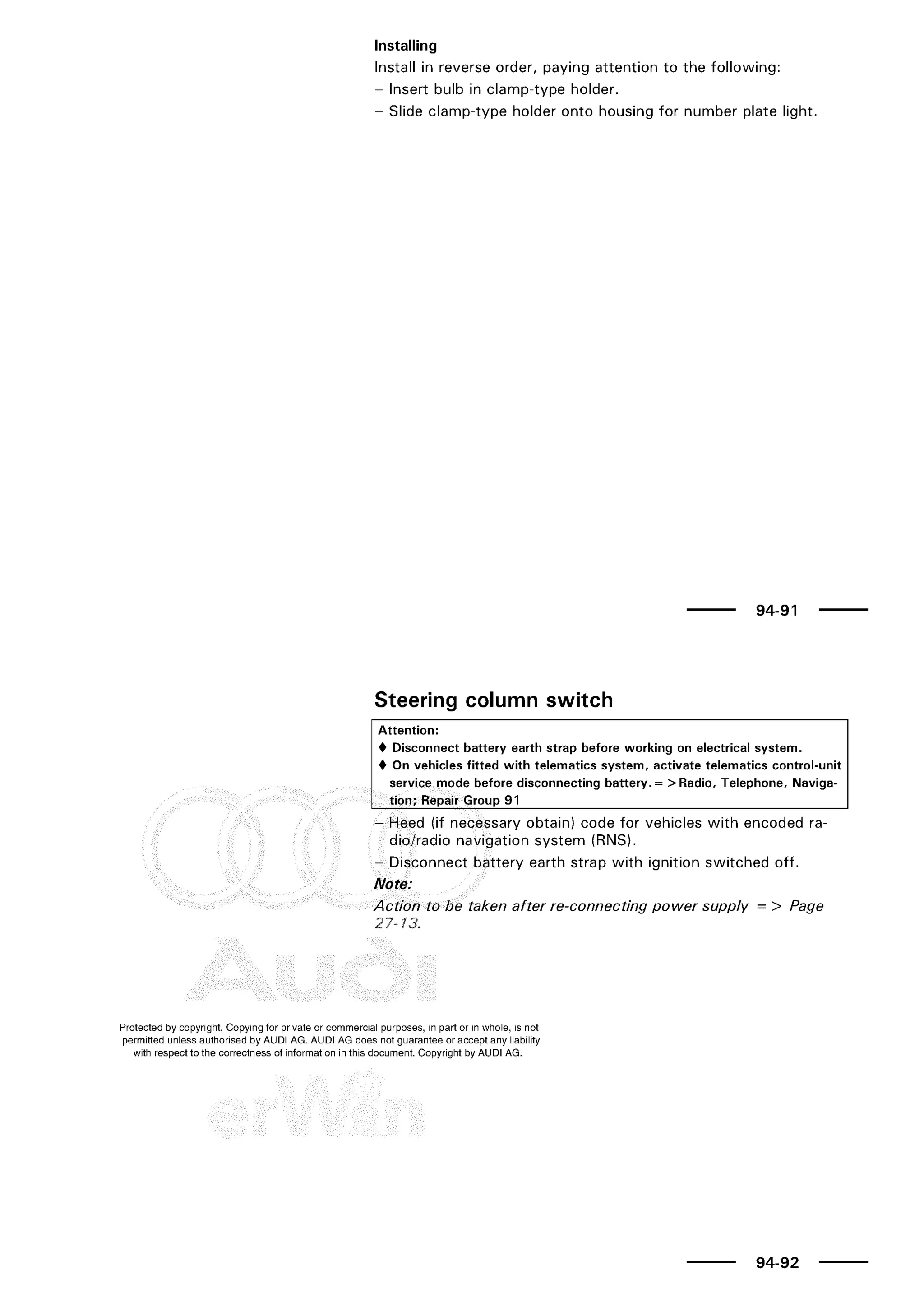 A3 electrical AUDI A3 1997 2000 1.8 20V 4ADR