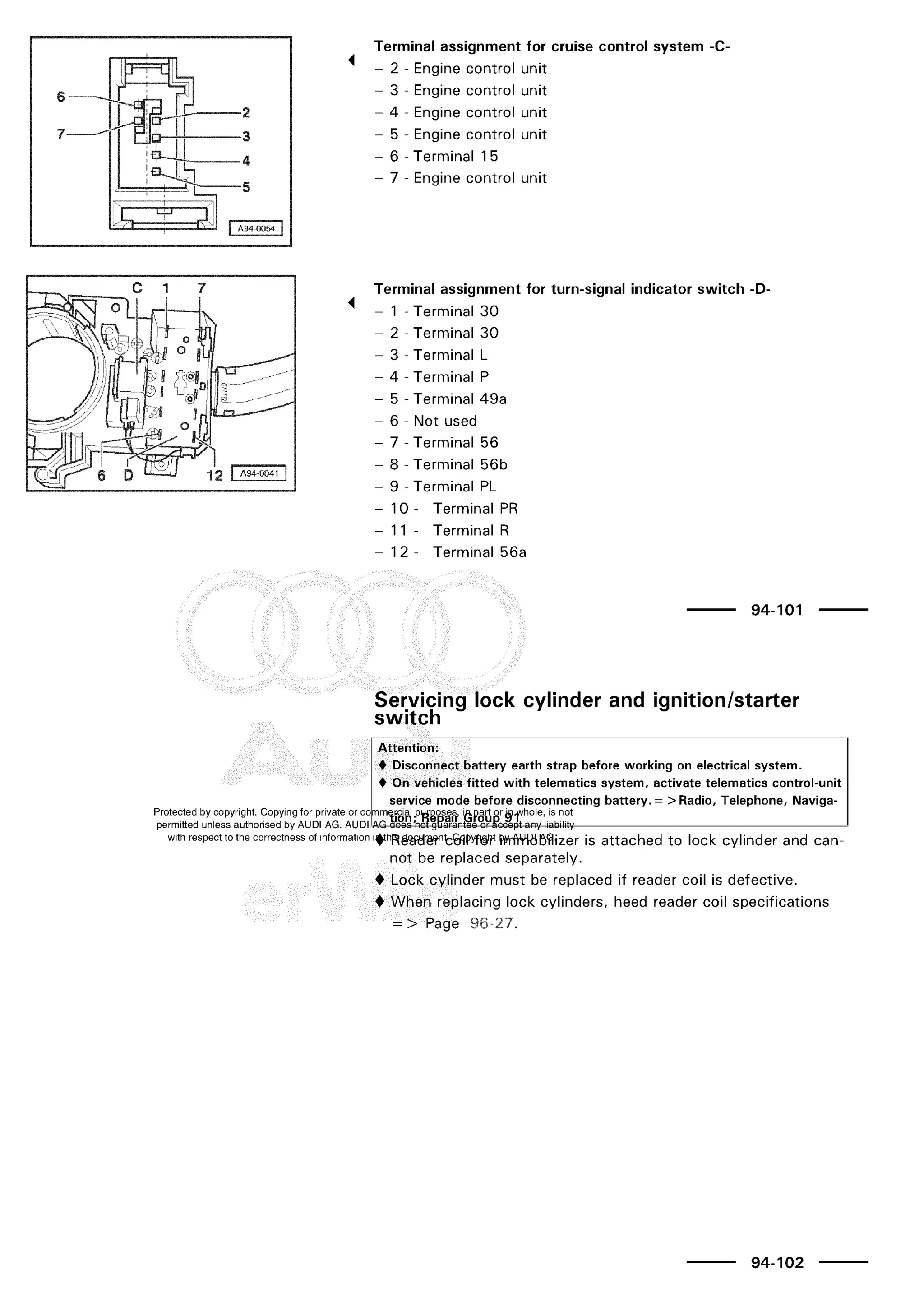 A3 electrical AUDI A3 1997 2000 1.8 20V 4ADR