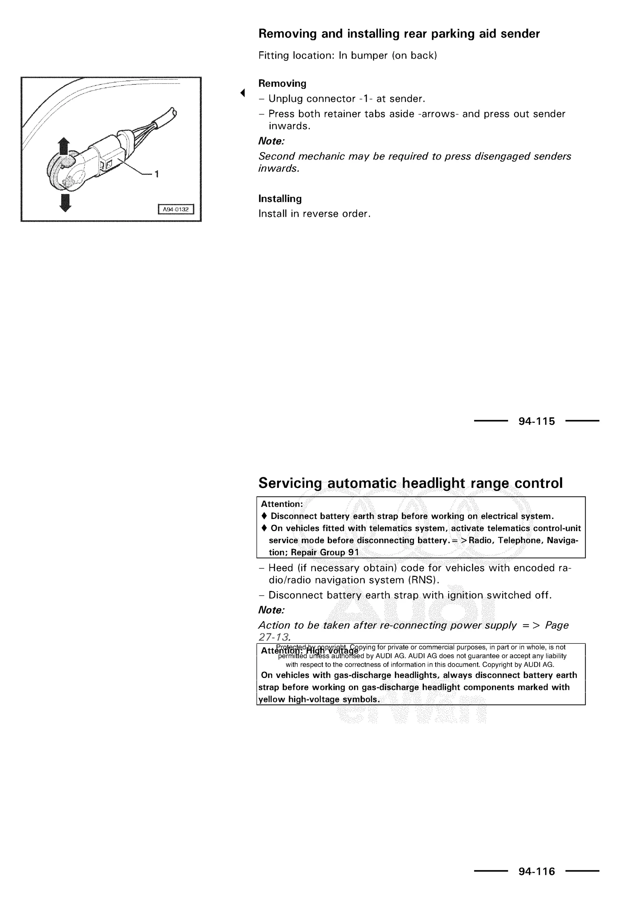 A3 electrical AUDI A3 1997 2000 1.8 20V 4ADR