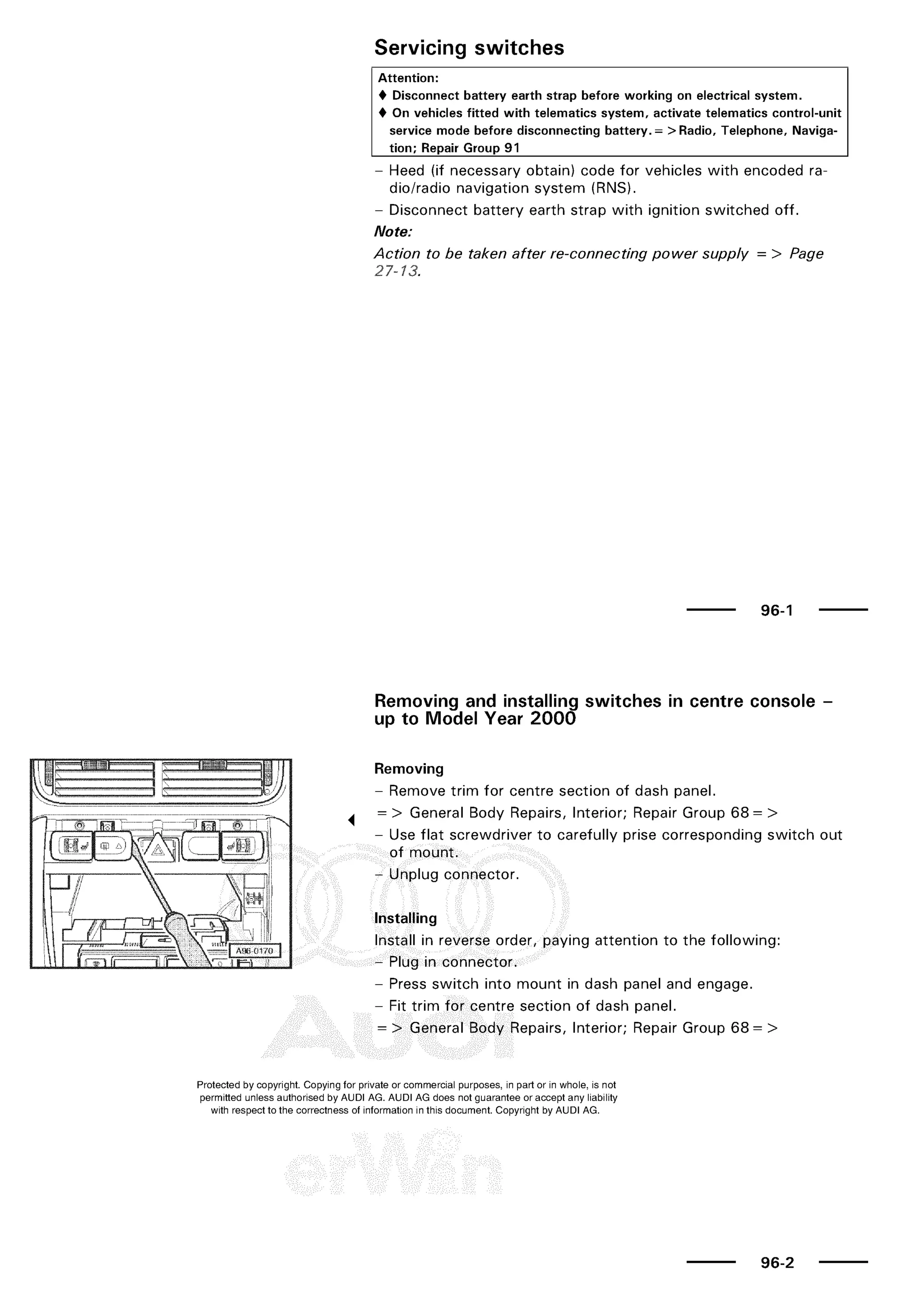 A3 electrical AUDI A3 1997 2000 1.8 20V 4ADR