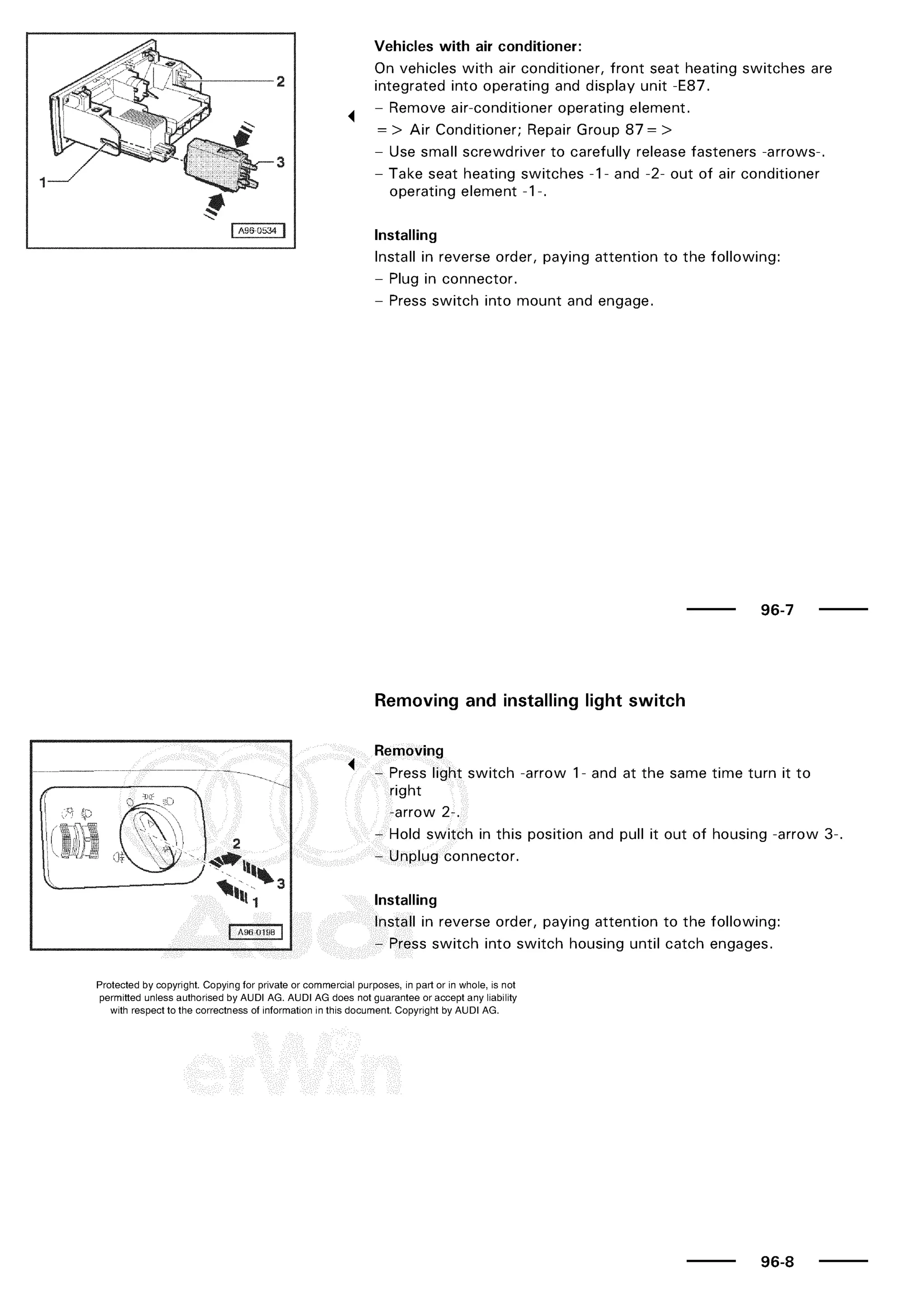 A3 electrical AUDI A3 1997 2000 1.8 20V 4ADR