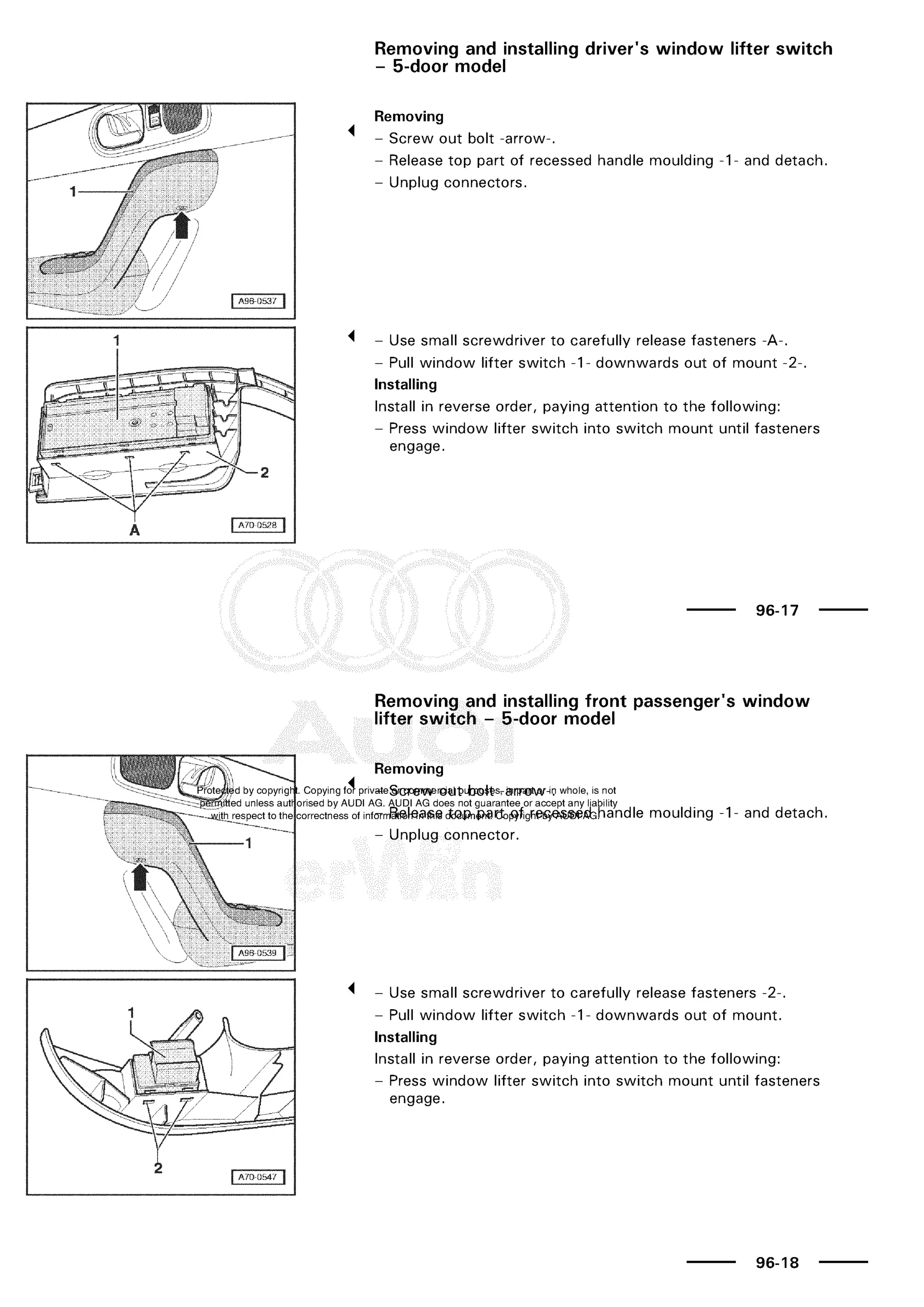 A3 electrical AUDI A3 1997 2000 1.8 20V 4ADR