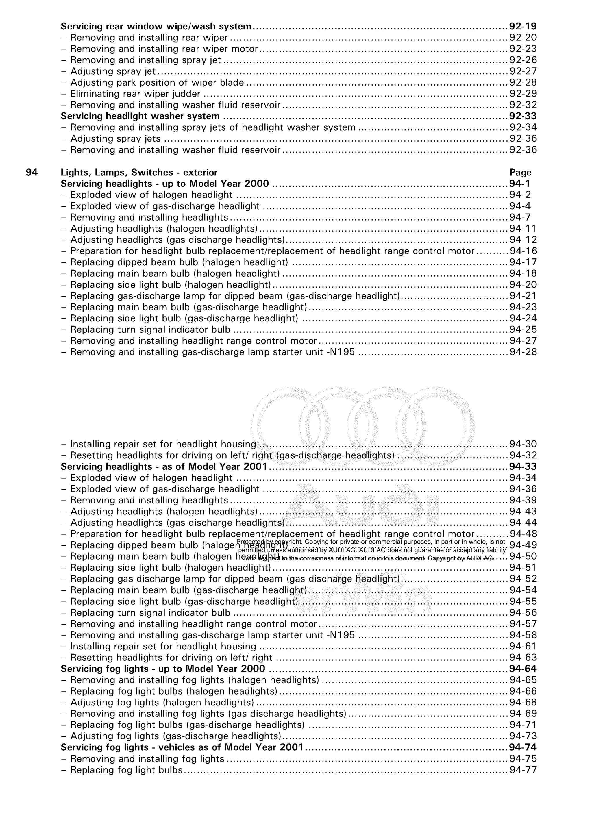 A3 electrical AUDI A3 1997 2000 1.8 20V 4ADR