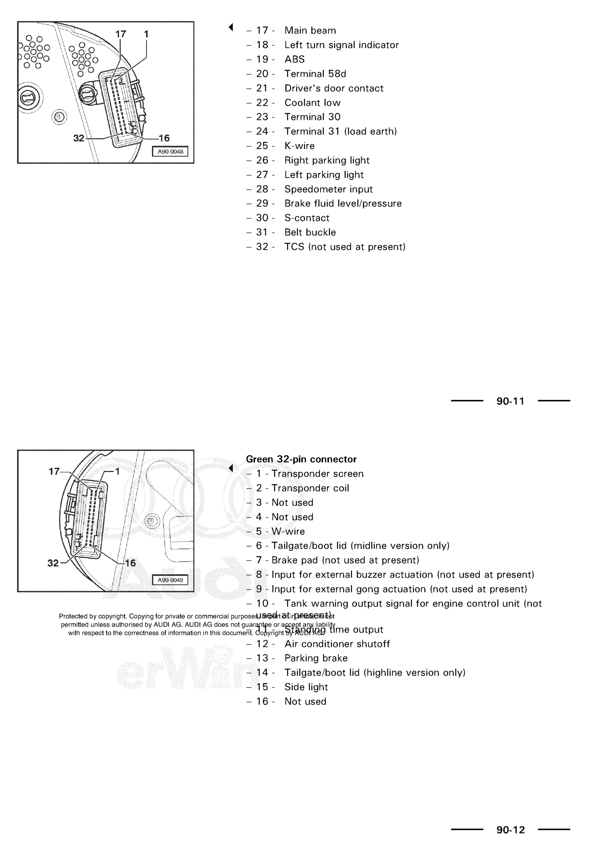 A3 electrical AUDI A3 1997 2000 1.8 20V 4ADR