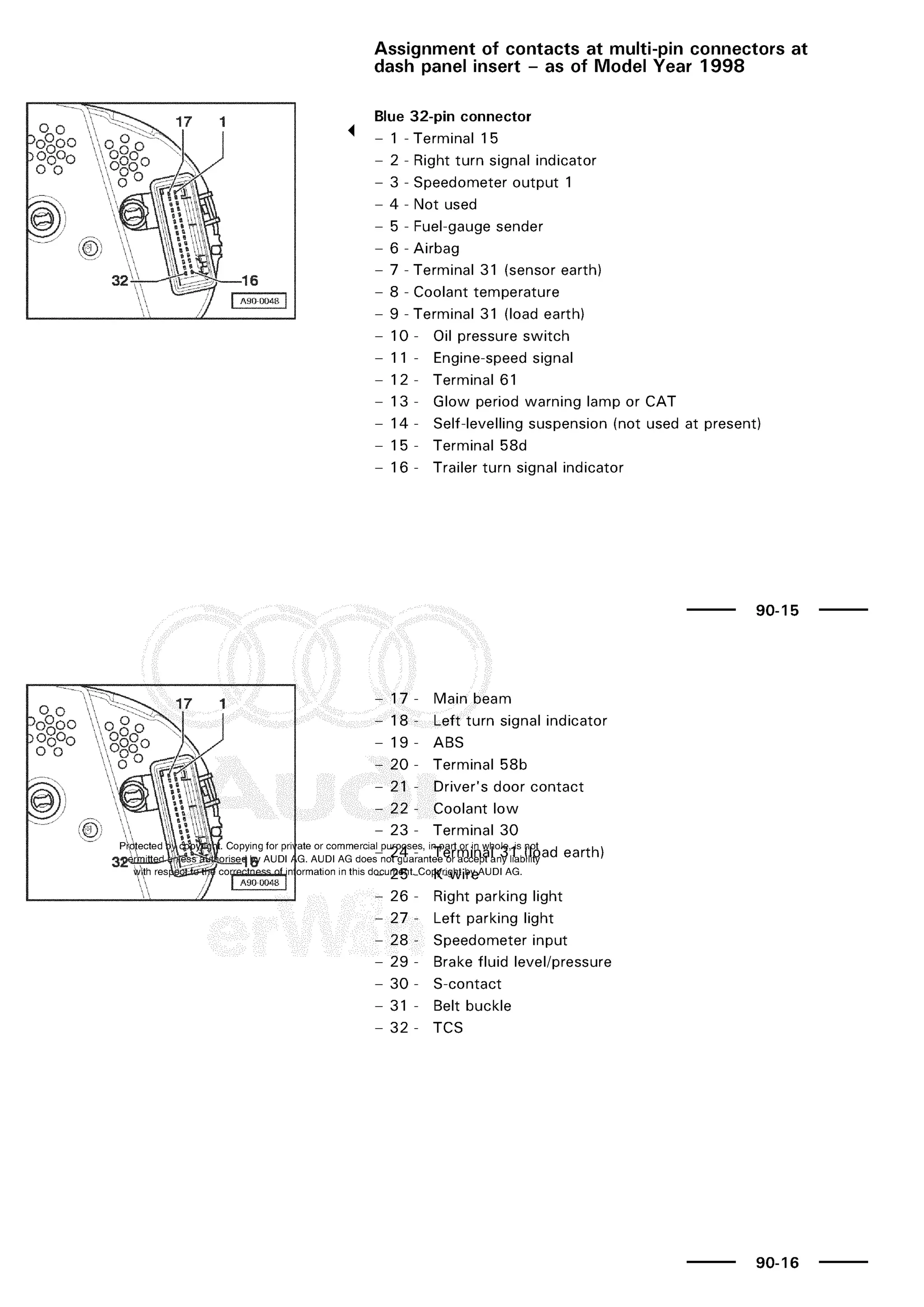 A3 electrical AUDI A3 1997 2000 1.8 20V 4ADR