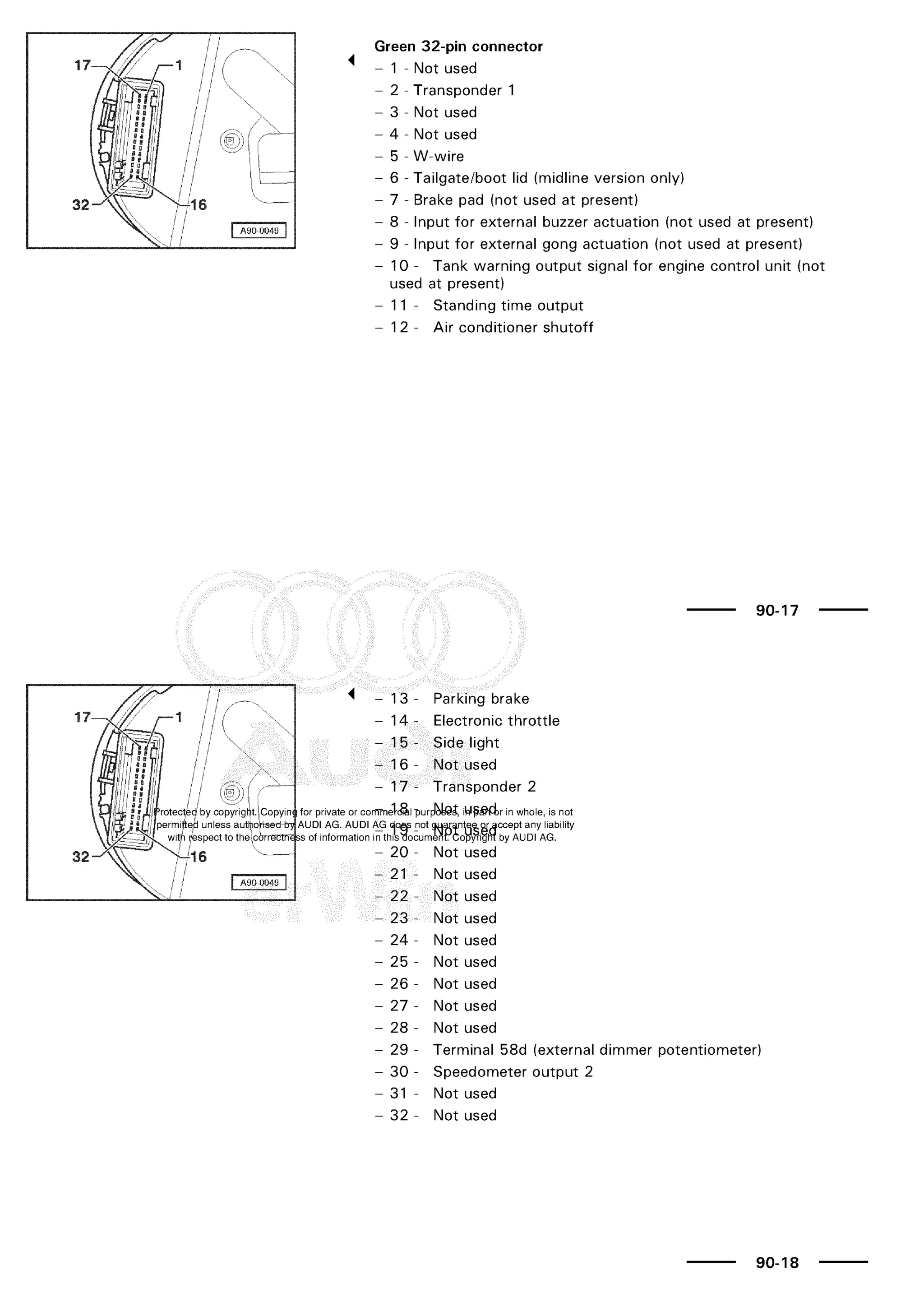 A3 electrical AUDI A3 1997 2000 1.8 20V 4ADR
