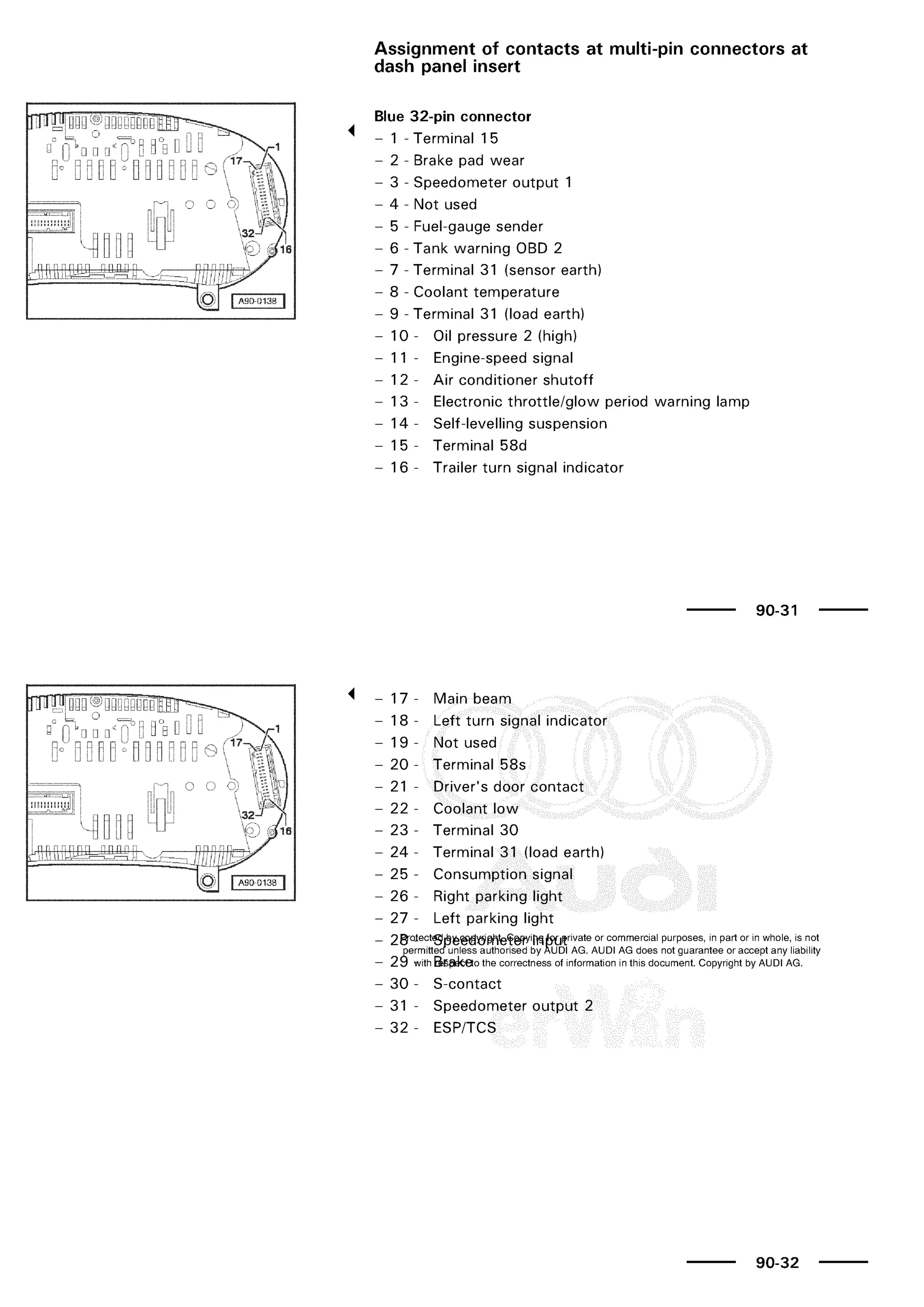 A3 electrical AUDI A3 1997 2000 1.8 20V 4ADR