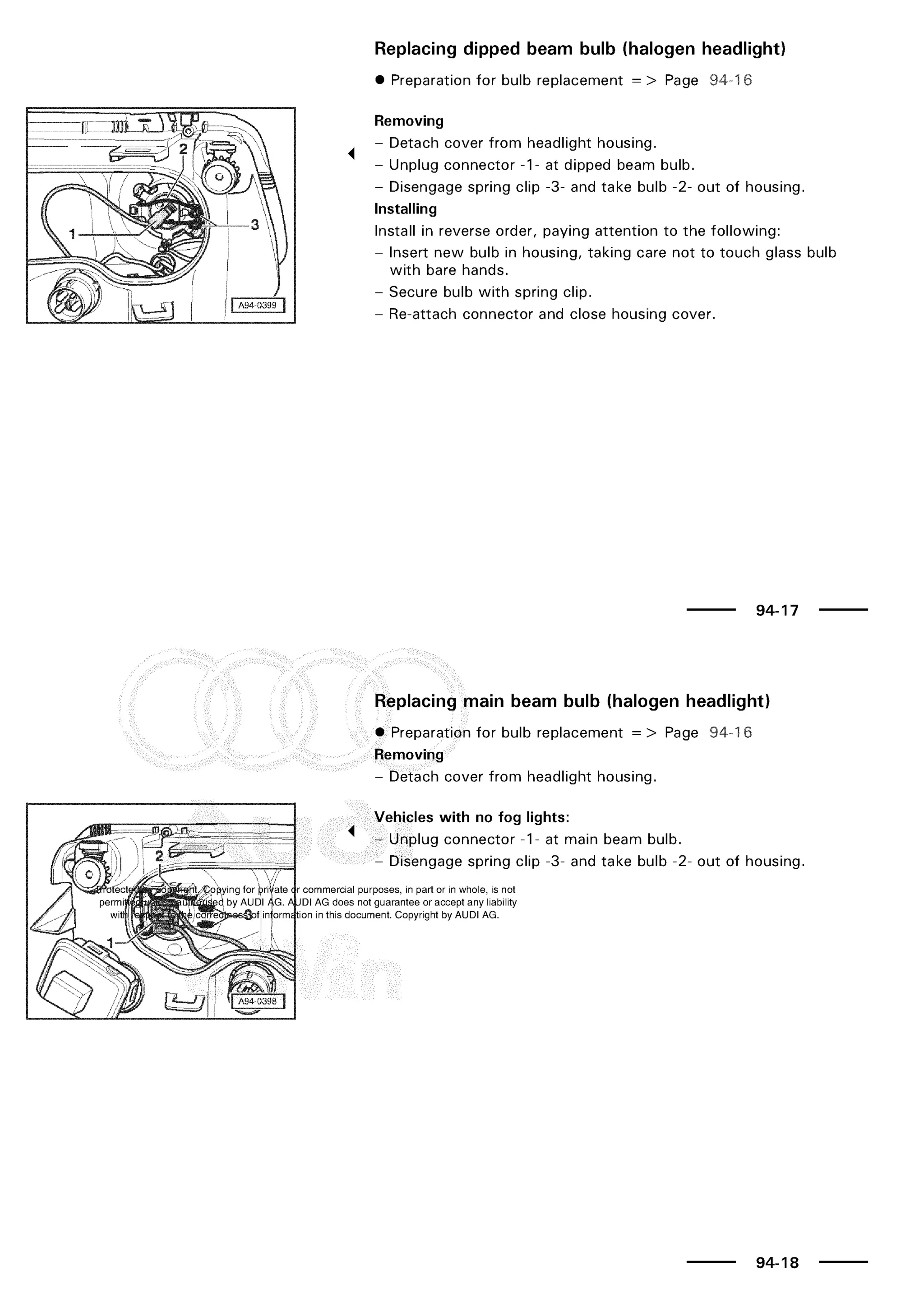 A3 electrical AUDI A3 1997 2000 1.8 20V 4ADR