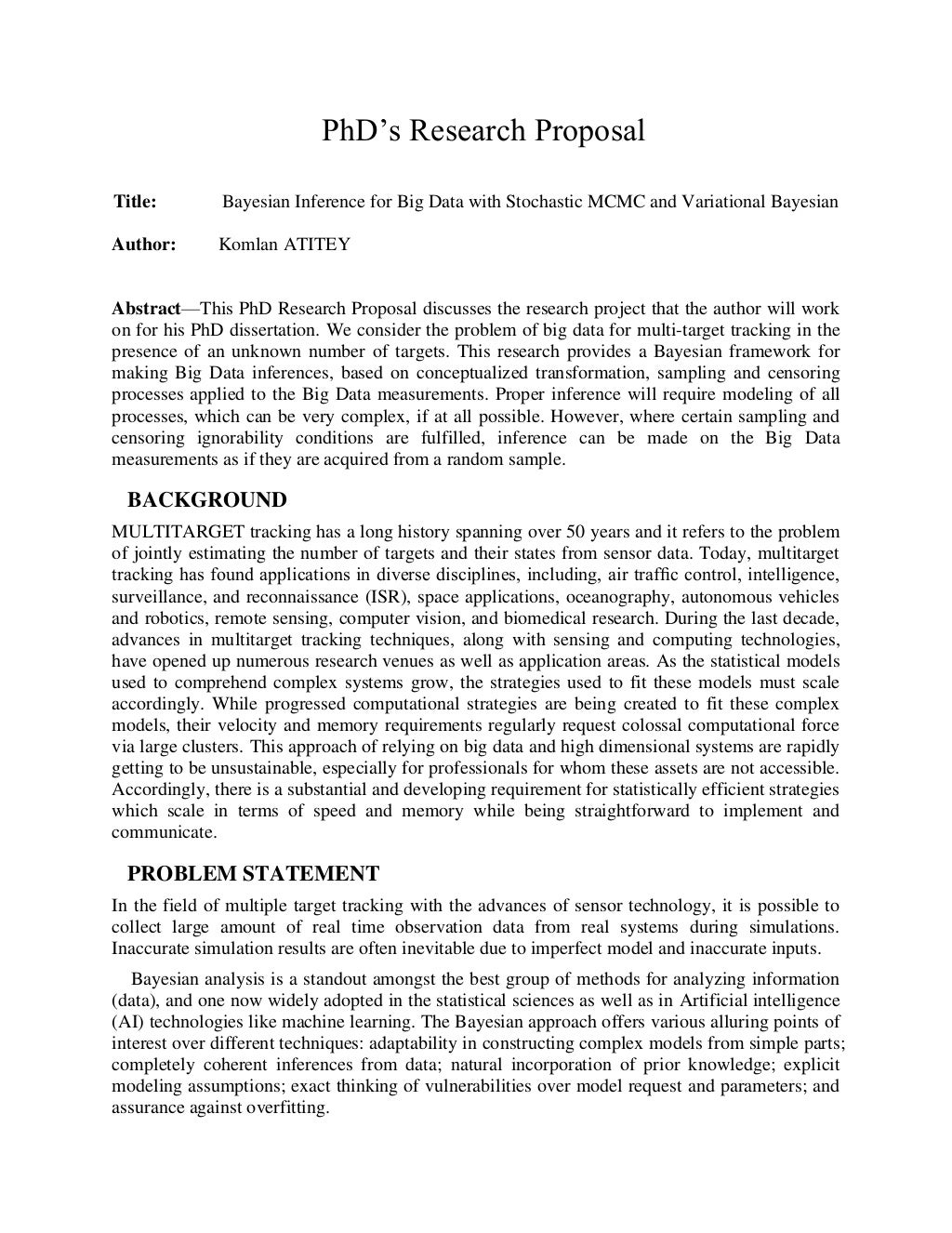 psychology research proposal template