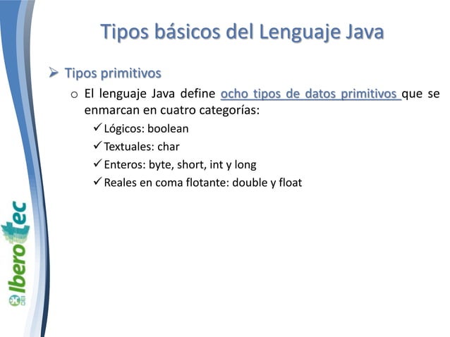 Identificadores palabras clave y tipos Java